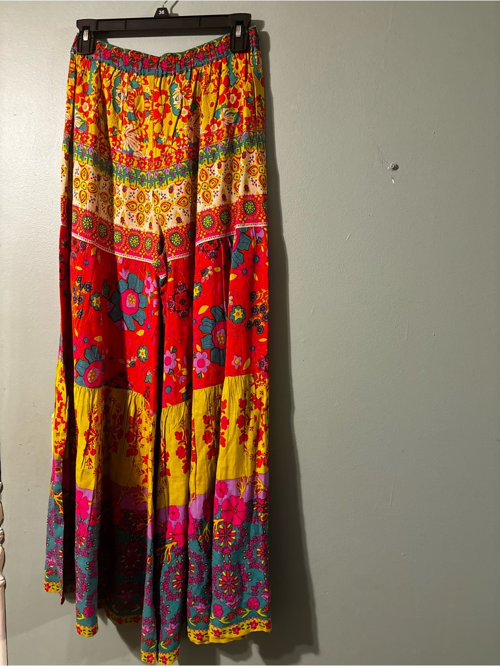 NATURAL LIFE Wide Leg Boho Pant - Red, Yellow, Pink, Teal
